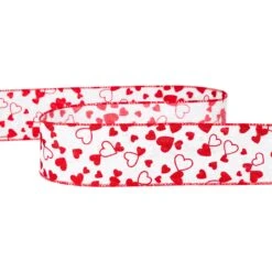 Northlight Glittered Hearts Valentine's Day Wired Craft Ribbon-2.5" X 10 Yards - White And Red 15 Northlight Glittered Hearts Valentine's Day Wired Craft Ribbon-2.5" X 10 Yards - White And Red -Northlight 101110990540976