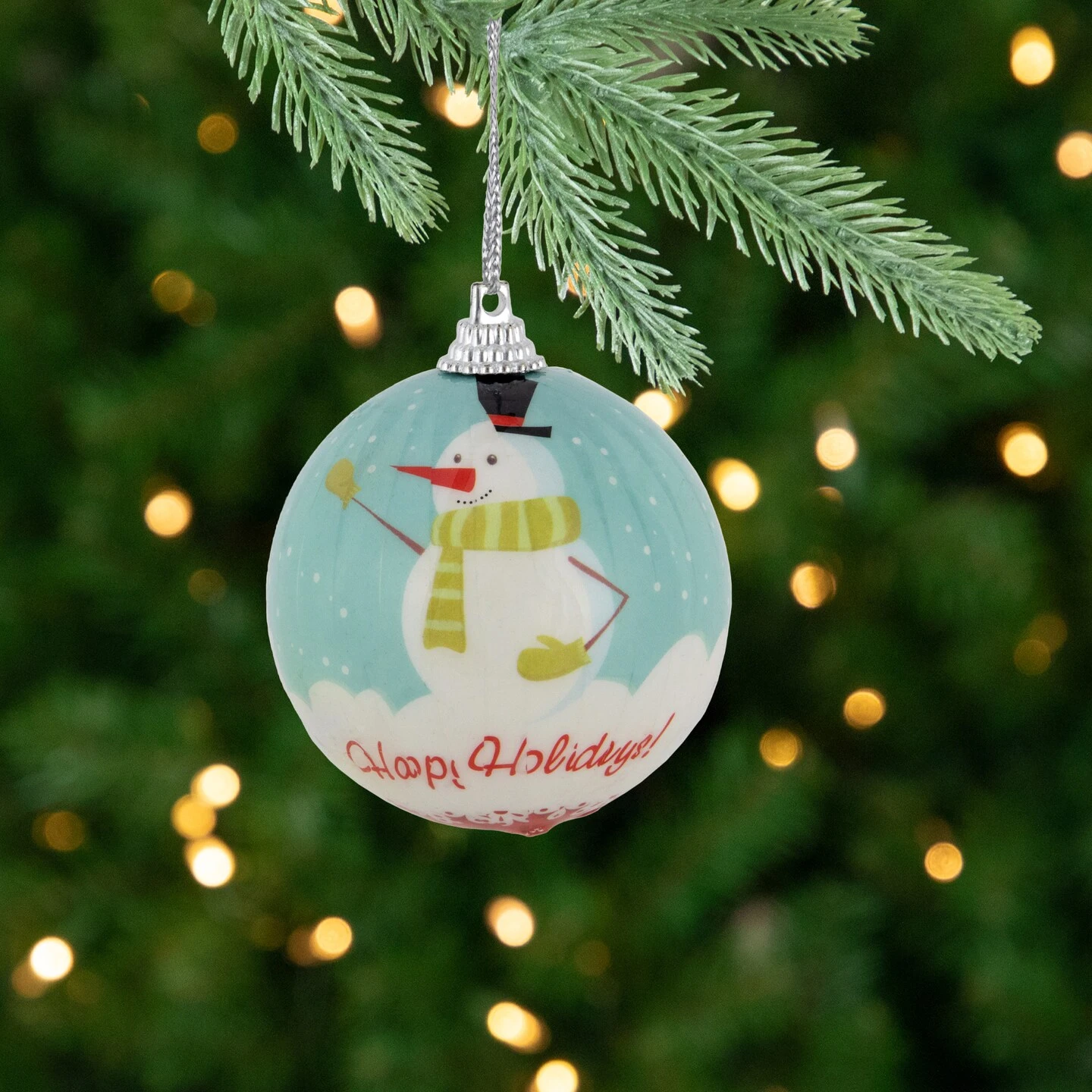 Northlight Snowmen Decoupage Christmas Ball Ornaments - 2.25" (60mm) - 14ct Blue 5 Northlight Snowmen Decoupage Christmas Ball Ornaments - 2.25" (60mm) - 14ct Blue - Image 3