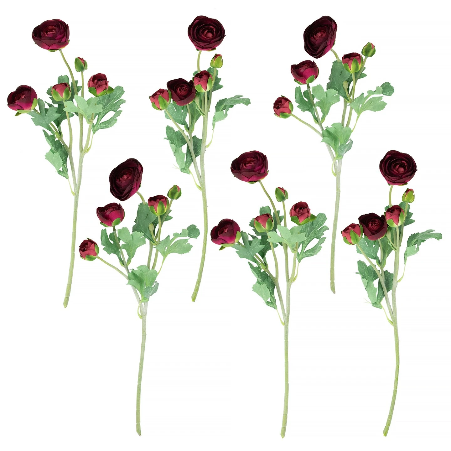 Northlight Real Touch™ Red Ranunculus Artificial Floral Sprays, Set Of 6 - 21" 3 Northlight Real Touch™ Red Ranunculus Artificial Floral Sprays, Set Of 6 - 21"