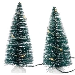 Northlight LED Lighted Frosted Mini Bottle Brush Pine Christmas Village Trees - 6" - Set Of 2 Green 8 Northlight LED Lighted Frosted Mini Bottle Brush Pine Christmas Village Trees - 6" - Set Of 2 Green -Northlight 1152950182345564832 1