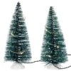 Northlight LED Lighted Frosted Mini Bottle Brush Pine Christmas Village Trees - 6" - Set Of 2 Green 1 Northlight LED Lighted Frosted Mini Bottle Brush Pine Christmas Village Trees - 6" - Set Of 2 Green -Northlight 1152950182345564832