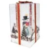Northlight Lighted And Musical Snowman Family Snowing Gift Box Christmas Decoration - 12" Silver -Northlight 1152950182773383840