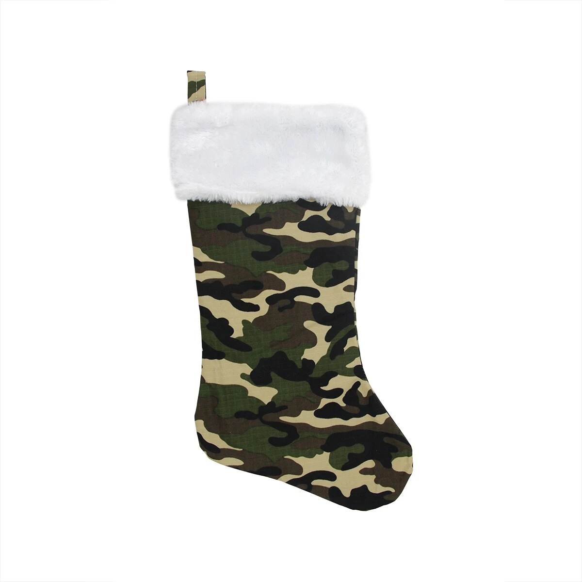 Northlight Camouflage Christmas Stocking With Cuff - 19" - Green And White 5 Northlight Camouflage Christmas Stocking With Cuff - 19" - Green And White - Image 3