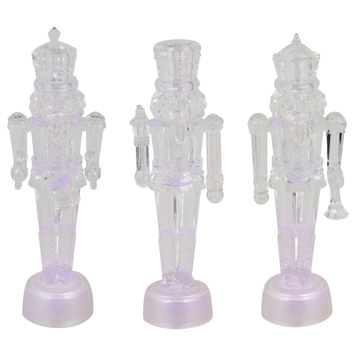 Northlight LED Lighted Icy Crystal Nutcracker Christmas Figures - 7.5" - Multicolor Lights -Set Of 3 Clear 9 Northlight LED Lighted Icy Crystal Nutcracker Christmas Figures - 7.5" - Multicolor Lights -Set Of 3 Clear - Image 7