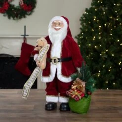 Northlight 2' Standing Santa Christmas Figure With Presents And A Naughty Or Nice List Red -Northlight 1152950183417209504