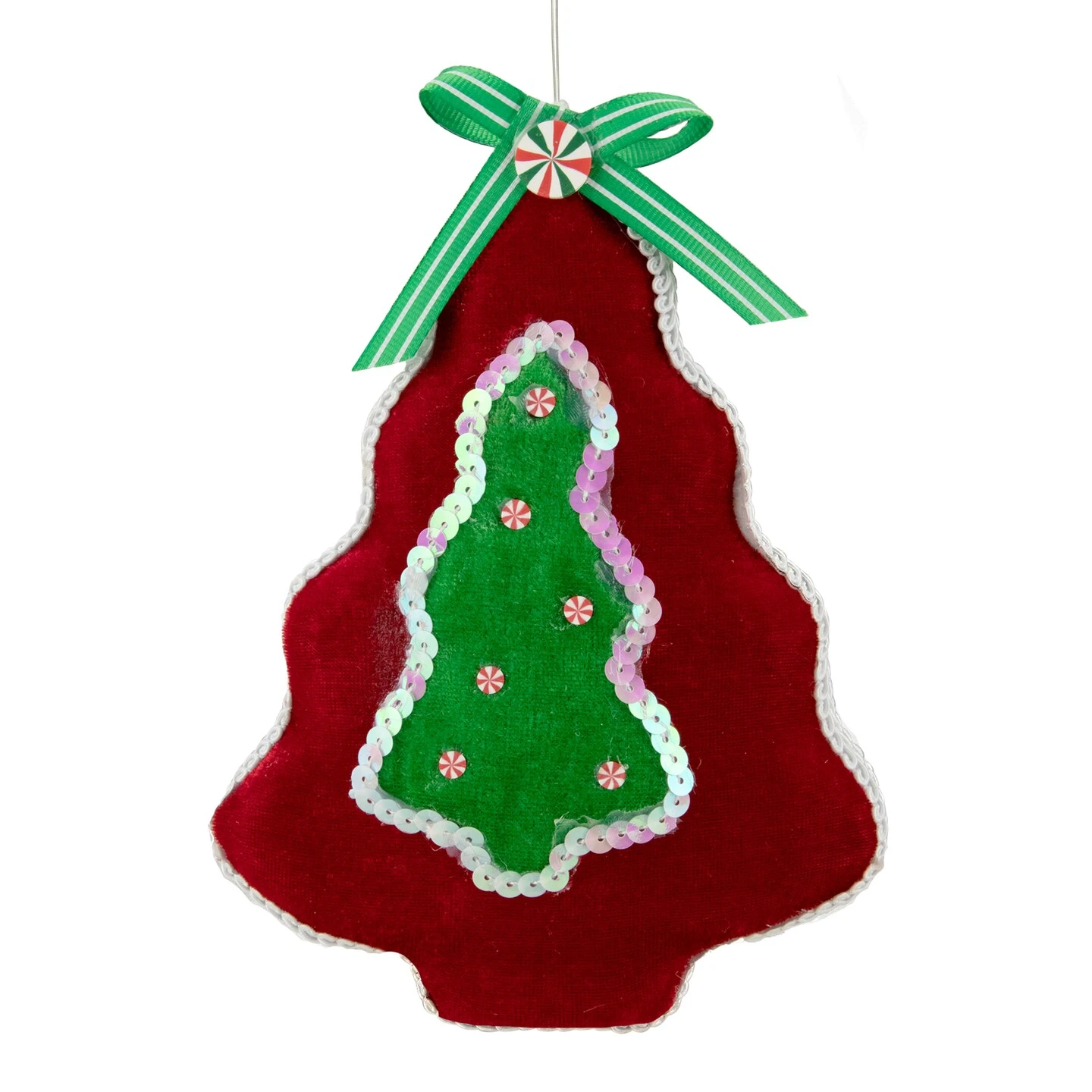 Northlight 7.5" Red And Green Peppermint Tree Christmas Ornament 3 Northlight 7.5" Red And Green Peppermint Tree Christmas Ornament