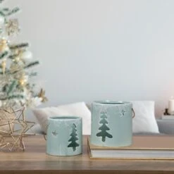 Northlight Pine Tree And Star Cutout Tea Light Christmas Candle Holder - 4.25" - Green -Northlight 1152950183721296544