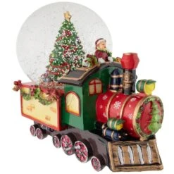 Northlight Elf Train Musical Christmas Snow Globe - 8" Red -Northlight 1152977717966226656
