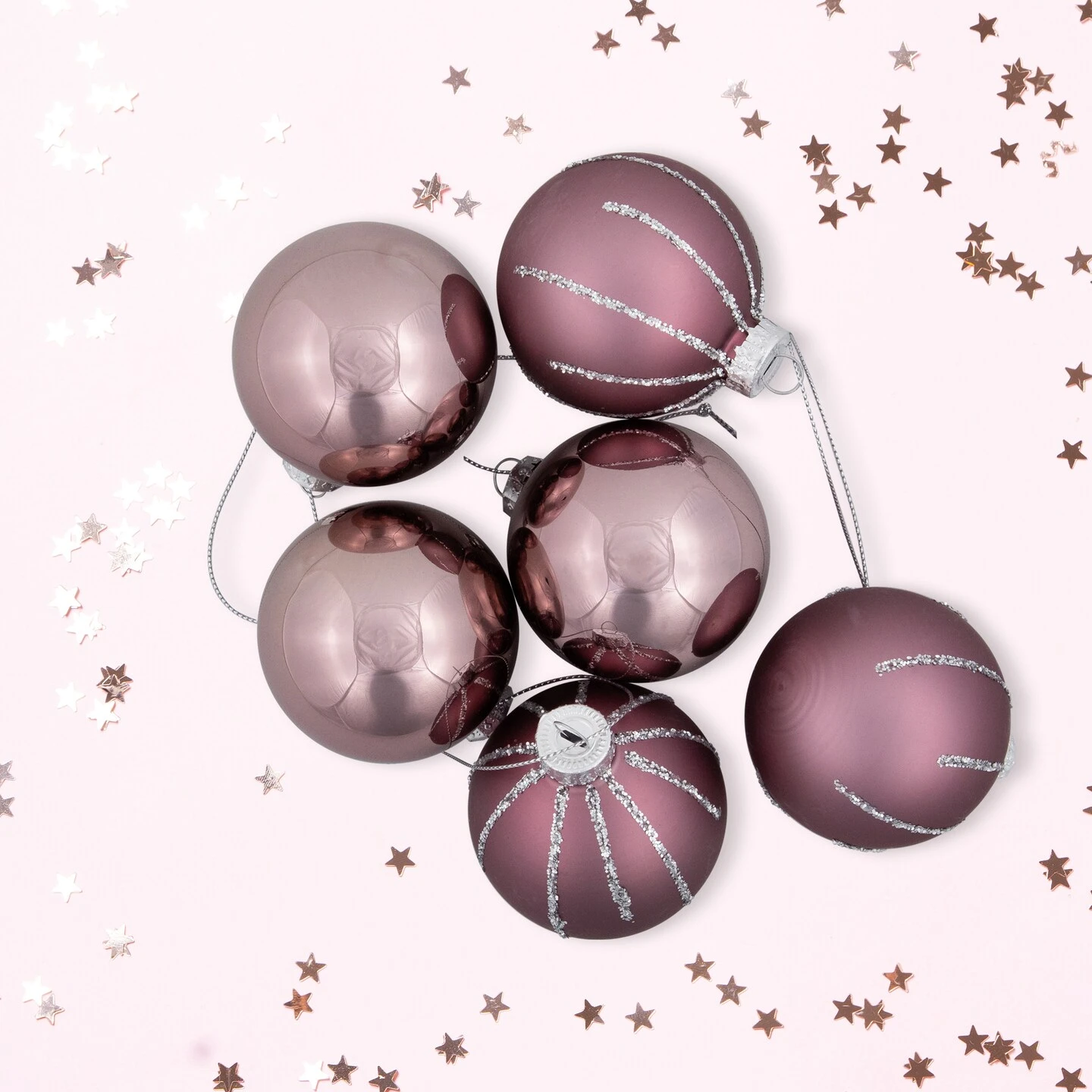 Northlight Shiny And Matte Christmas Glass Ball Ornaments - 2.25" (55mm) - Pink - 24ct 5 Northlight Shiny And Matte Christmas Glass Ball Ornaments - 2.25" (55mm) - Pink - 24ct - Image 3