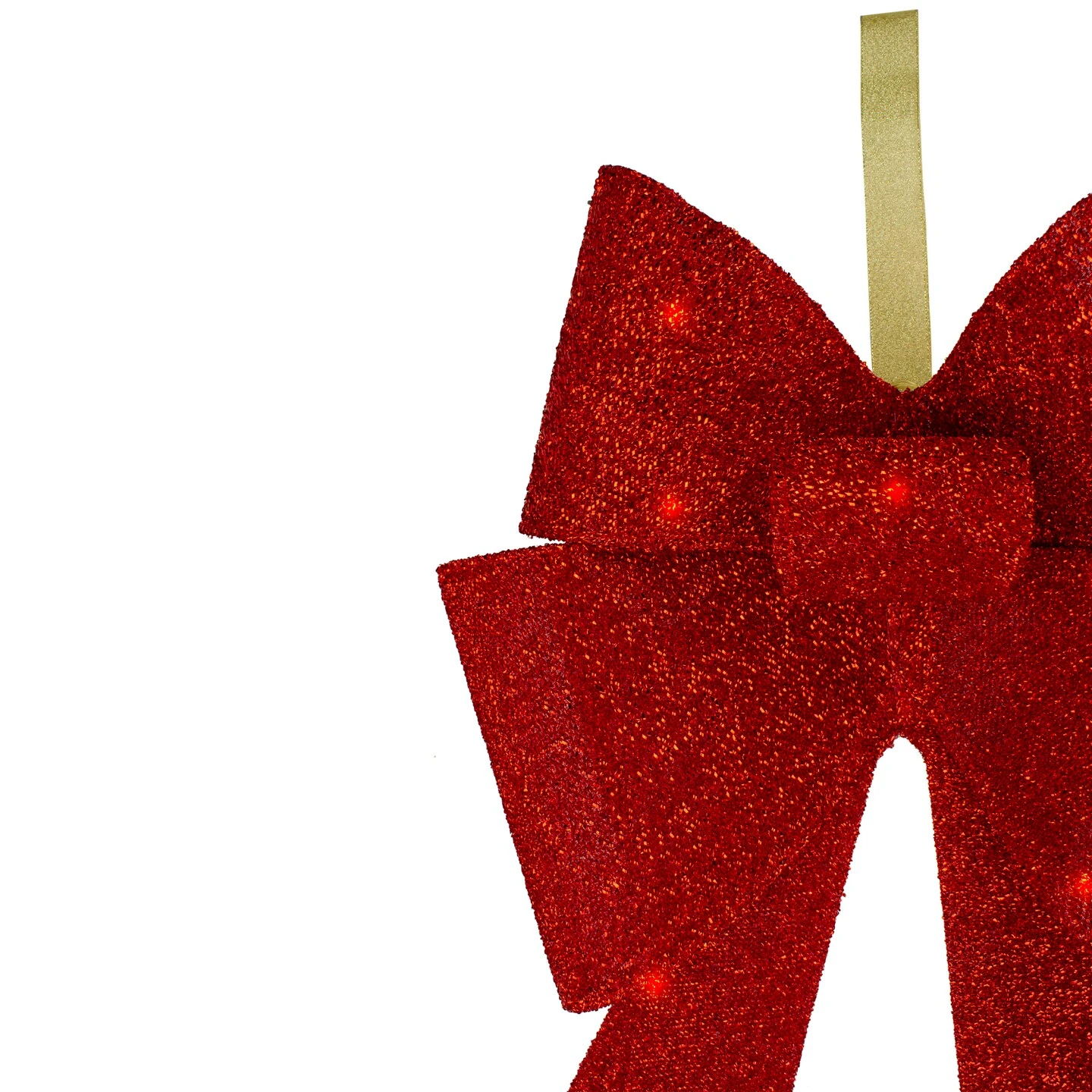 Northlight 26" LED Lighted Red Tinsel Bow Christmas Decoration 7 Northlight 26" LED Lighted Red Tinsel Bow Christmas Decoration - Image 5