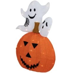 Northlight LED Lighted Jack-O-Lantern And Ghosts Halloween Decoration - 27.5" - Clear Lights Orange 14 Northlight LED Lighted Jack-O-Lantern And Ghosts Halloween Decoration - 27.5" - Clear Lights Orange -Northlight 1153067731688244448