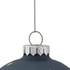 Northlight Glitter Mirrored Snowflakes Christmas Glass Ball Ornaments - 4" - Slate Blue - Set Of 2 -Northlight 1153074286574143200