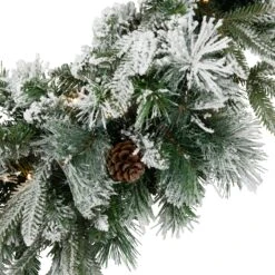 Northlight Real Touch™️ Pre-Lit Flocked Rosemary Emerald Angel Pine Artificial Christmas Wreath - 30" - Clear LED Lights Green 14 Northlight Real Touch™️ Pre-Lit Flocked Rosemary Emerald Angel Pine Artificial Christmas Wreath - 30" - Clear LED Lights Green -Northlight 1153119202058323168