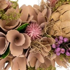 Northlight 12" Purple And Beige Wooden Floral Spring Wreath With Preserved Artichoke -Northlight 1153119202467267808