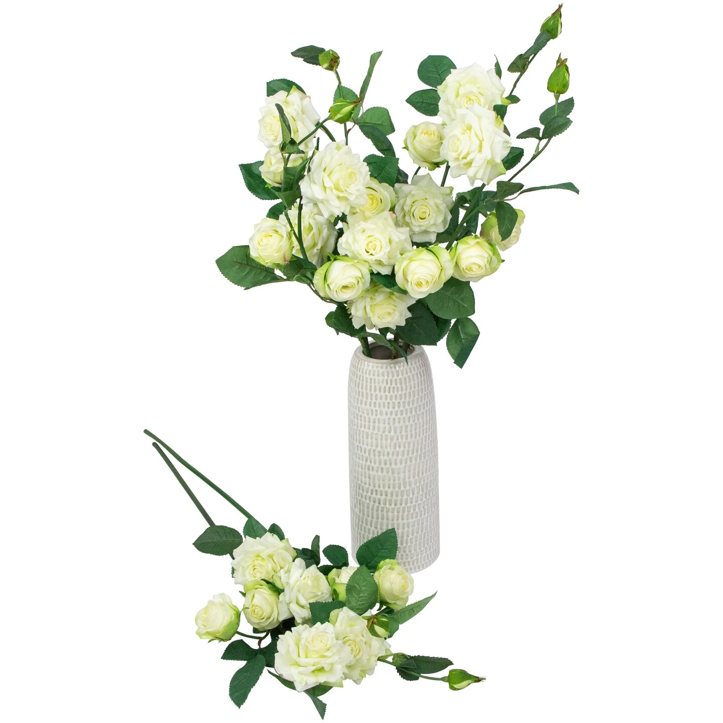 Northlight Real Touch™ White Artificial Rose Floral Sprays, Set Of 6 -35" 6 Northlight Real Touch™ White Artificial Rose Floral Sprays, Set Of 6 -35" - Image 4