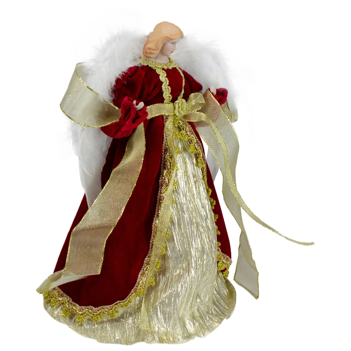 Northlight 14" Red And Gold Traditional Angel Christmas Tree Topper - Unlit 6 Northlight 14" Red And Gold Traditional Angel Christmas Tree Topper - Unlit - Image 4