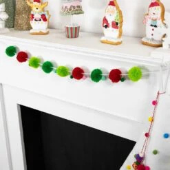 Northlight Pom Pom Christmas Garland - 4' X 2" - Green And Red - Unlit 13 Northlight Pom Pom Christmas Garland - 4' X 2" - Green And Red - Unlit -Northlight 1153119203516040416