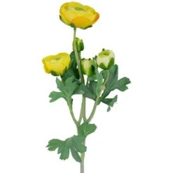 Northlight Real Touch™ Yellow Ranunculus Artificial Floral Sprays, Set Of 6 - 21" -Northlight 1153119203775890656