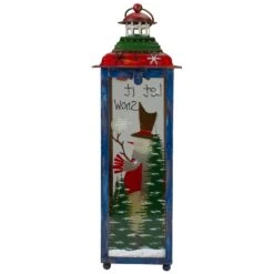 Northlight Red, White And Green "Snow" Christmas Lantern 15" -Northlight 1153119203861873888