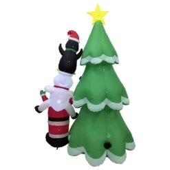 Northlight LED Lighted Inflatable Christmas Tree With Santa And Friends Outdoor Decoration - 8.25' Multi -Northlight 1153131452751404624