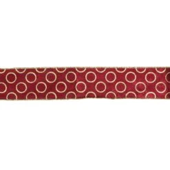 Northlight Red And Gold Circle Wired Christmas Craft Ribbon 2.5" X 16 Yards