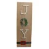 Northlight 23.75" Vertical Beige Wooden Joy Christmas Sign With Santa's Belt