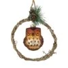 Northlight Glittered Owl In A Twig Wreath Glass Christmas Ornament - 5.25" -Brown -Northlight 1153284958512865952
