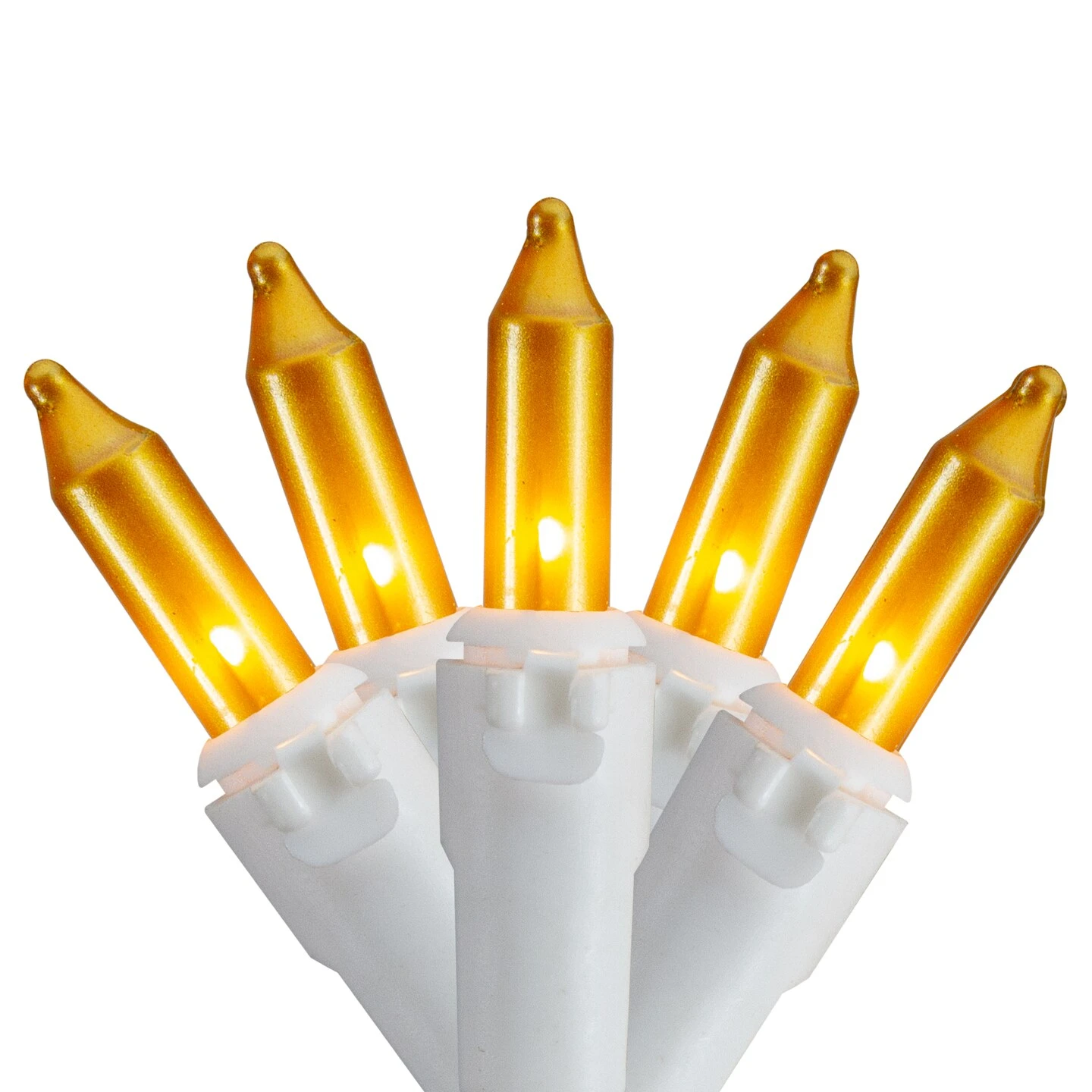 Northlight Mini Incandescent Icicle Christmas Lights - Opaque Gold - 3.5' White Wire - 100ct 6 Northlight Mini Incandescent Icicle Christmas Lights - Opaque Gold - 3.5' White Wire - 100ct - Image 4