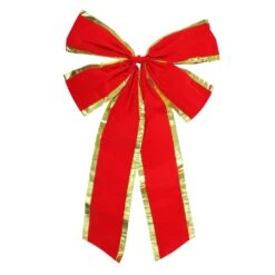 Northlight Velveteen 4-Loop Christmas Bow Decoration - 24" X 38" - Red And Gold 11 Northlight Velveteen 4-Loop Christmas Bow Decoration - 24" X 38" - Red And Gold -Northlight 1153284958697415328 2