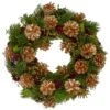 Northlight 12" Green, Gold, And Red Glitter Pinecones Christmas Wreath -Northlight 1153284958774485664