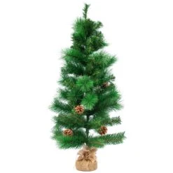 Northlight Mixed Pine And Pine Cones Artificial Christmas Tree In Jute Base - 39" Green -Northlight 1153284958919582368 2