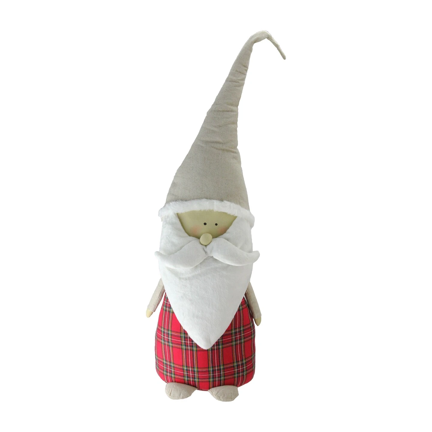 Northlight Plaid Blushing Santa Gnome Figure - 19" - Red And White 4 Northlight Plaid Blushing Santa Gnome Figure - 19" - Red And White - Image 2