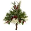 Northlight 24" Pine Christmas Tree Wall Hanging Decoration With Berries And Holly Green 1 Northlight 24" Pine Christmas Tree Wall Hanging Decoration With Berries And Holly Green -Northlight 1153284959766438560
