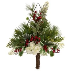 Northlight 24" Pine Christmas Tree Wall Hanging Decoration With Berries And Holly Green 15 Northlight 24" Pine Christmas Tree Wall Hanging Decoration With Berries And Holly Green -Northlight 1153284959766438560 2