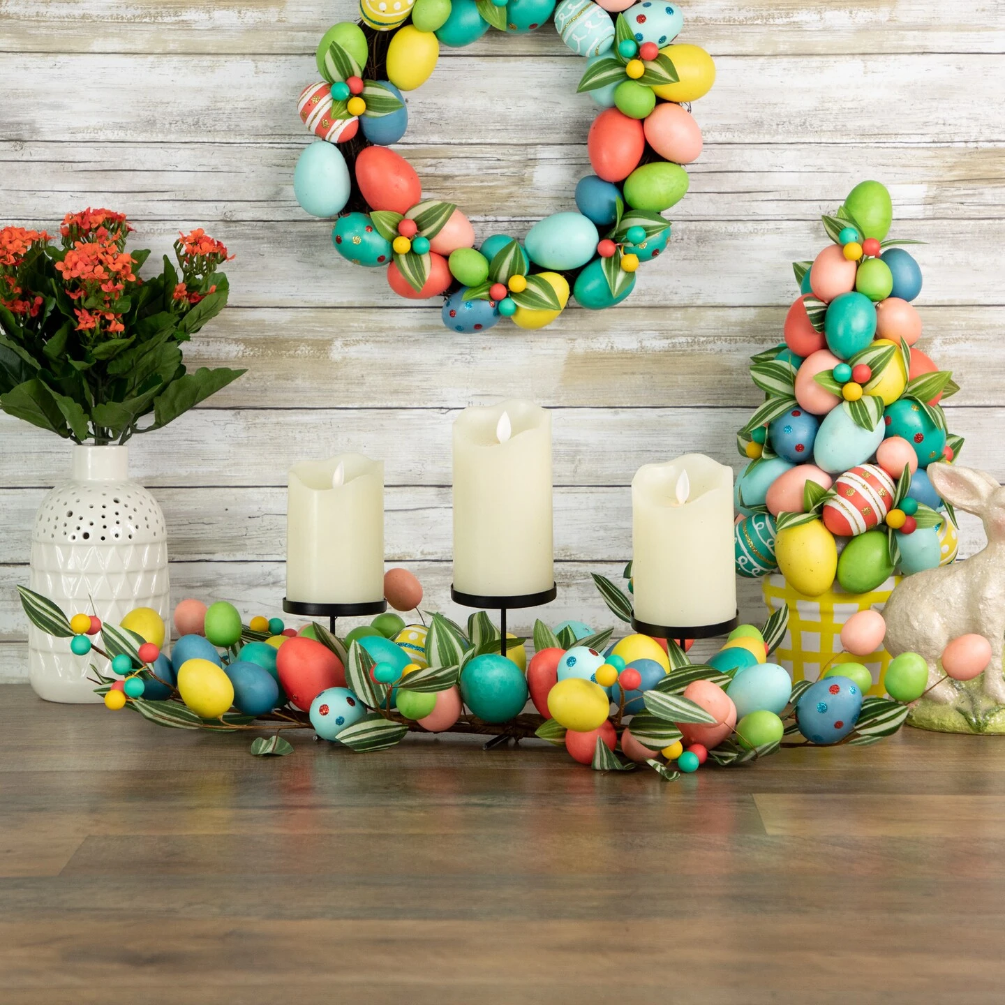 Northlight 32" Colorful Easter Egg Pillar Candle Holder Centerpiece Multi 5 Northlight 32" Colorful Easter Egg Pillar Candle Holder Centerpiece Multi - Image 3