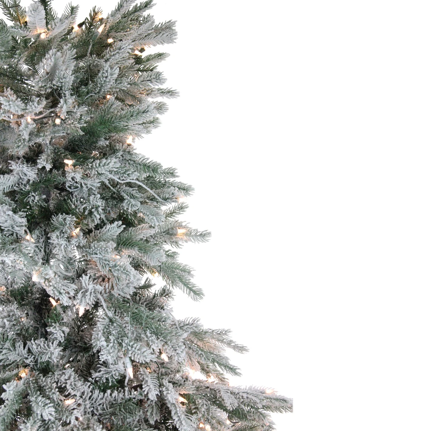 Northlight Real Touch™️ Pre-Lit Full Flocked Jasper Balsam Fir Artificial Christmas Tree - 7.5' - Clear Lights Green 6 Northlight Real Touch™️ Pre-Lit Full Flocked Jasper Balsam Fir Artificial Christmas Tree - 7.5' - Clear Lights Green - Image 4
