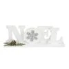 Northlight Noel And Snowflake Christmas Sign With Pinecone Holly - 10.25" - White And Silver -Northlight 1153301796210205344