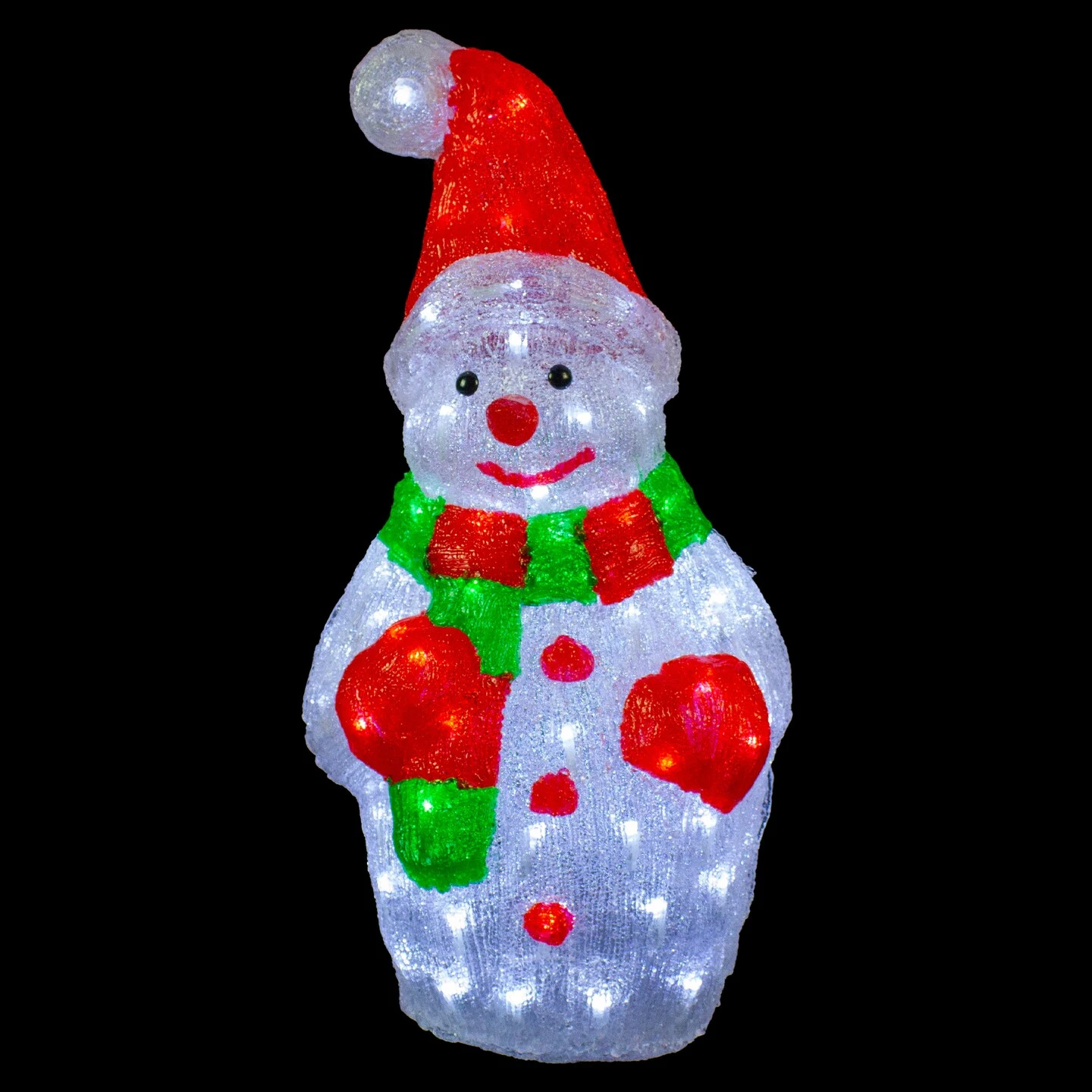 Northlight Lighted Commercial Grade Acrylic Christmas Snowman Display Decoration - 25" White 9 Northlight Lighted Commercial Grade Acrylic Christmas Snowman Display Decoration - 25" White - Image 7