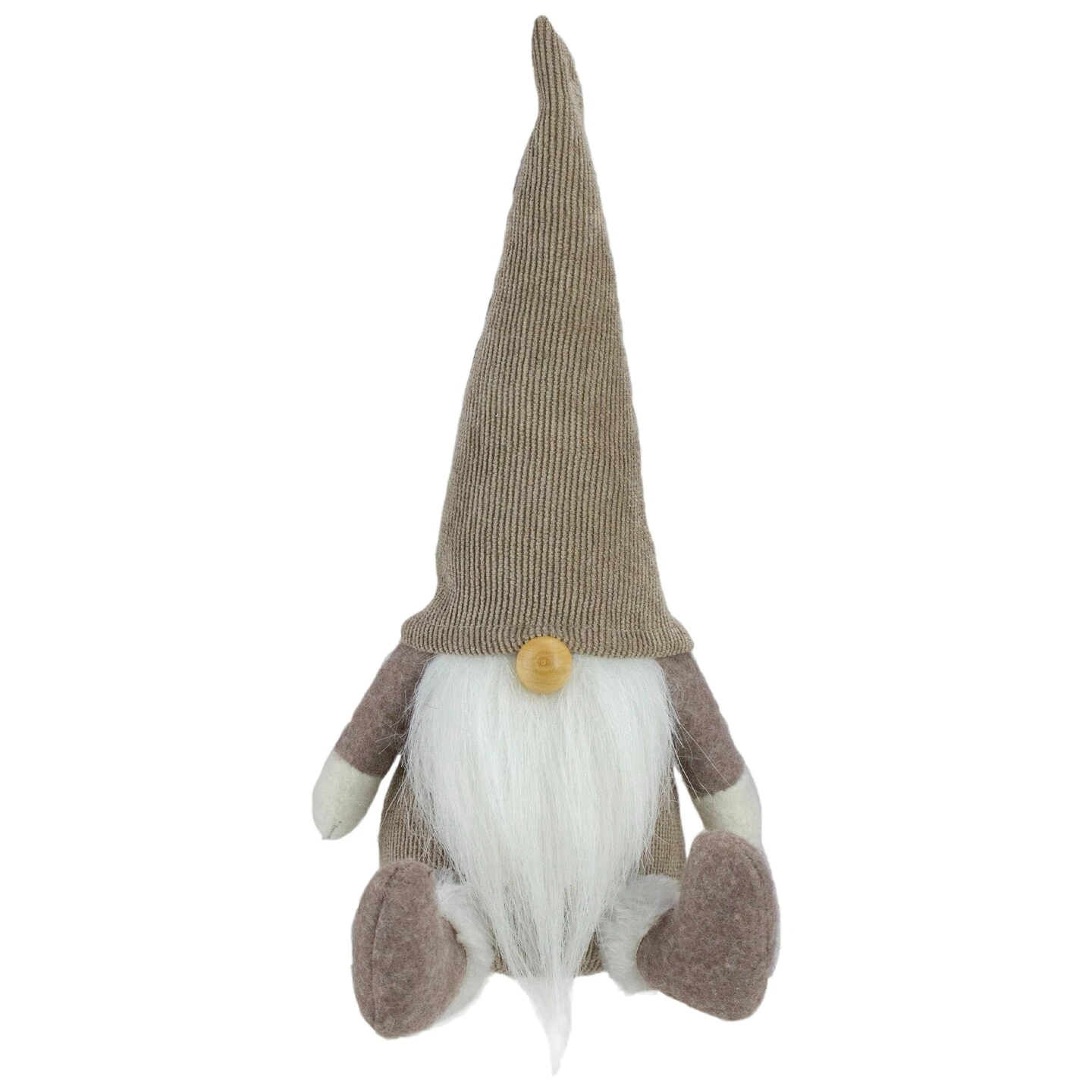 Northlight Plush Sitting Gnome With Corduroy Hat Christmas Figure - 10" - Brown And White 4 Northlight Plush Sitting Gnome With Corduroy Hat Christmas Figure - 10" - Brown And White - Image 2