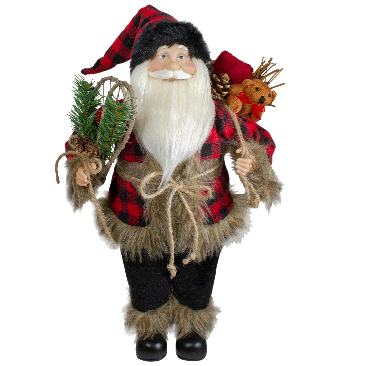 Northlight Standing Santa Christmas Figure With Snow Shoes And Bear - 18" Red 9 Northlight Standing Santa Christmas Figure With Snow Shoes And Bear - 18" Red - Image 7