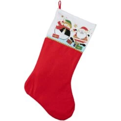 Northlight Santa And Snowman Christmas Stocking- 19" - Red And White
