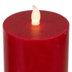 Northlight LED Flameless Flickering Wax Pillar Candles - 8" - Red - Set Of 3 16 Northlight LED Flameless Flickering Wax Pillar Candles - 8" - Red - Set Of 3 -Northlight 1153346374016779488