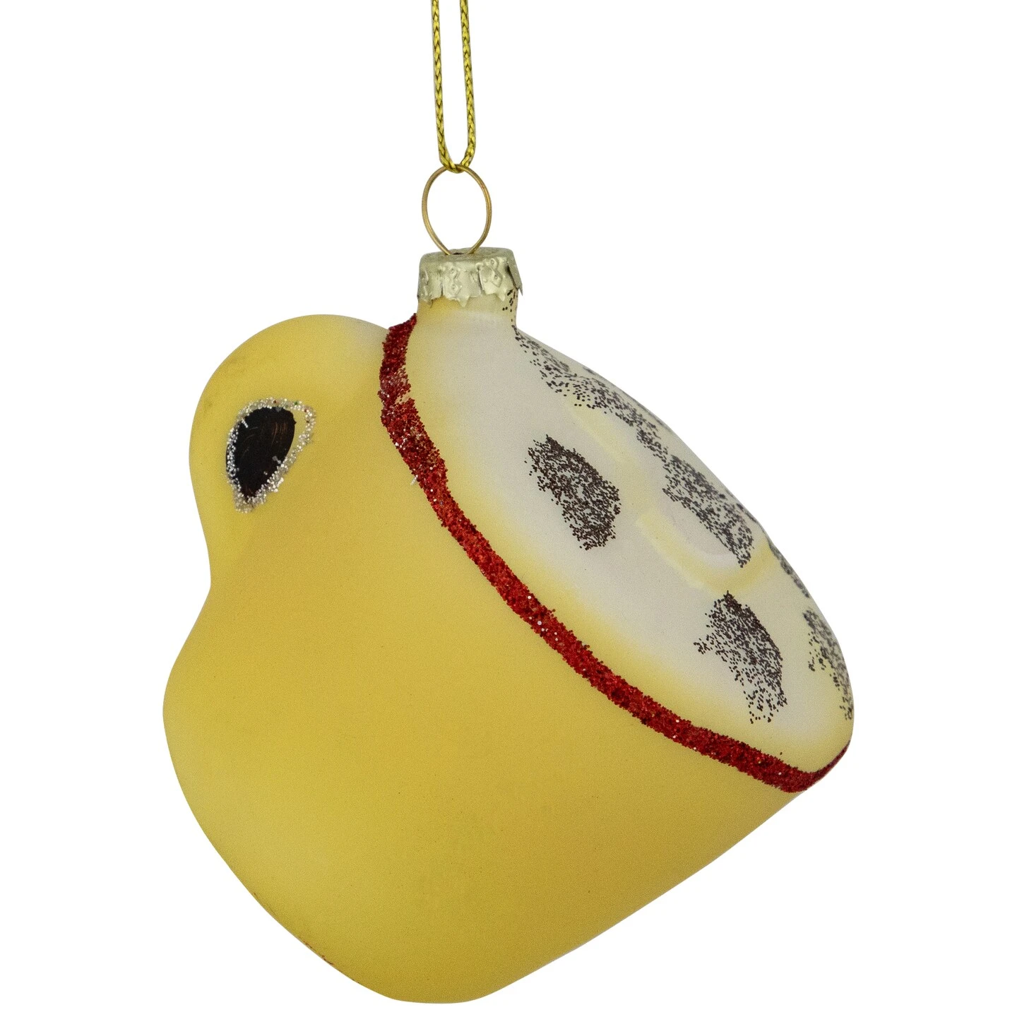 Northlight 4" Glittered Cappucino Glass Christmas Ornament Yellow 8 Northlight 4" Glittered Cappucino Glass Christmas Ornament Yellow - Image 6