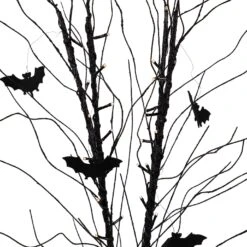 Northlight Pre-Lit Halloween Branch Tree With Bats - 50" - Black - LED Warm White -Northlight 1153346374758974688