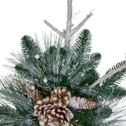 Northlight Frosted Mixed Pine Twig Snowflake Christmas Ornament - 24" Green -Northlight 1153394048440878304