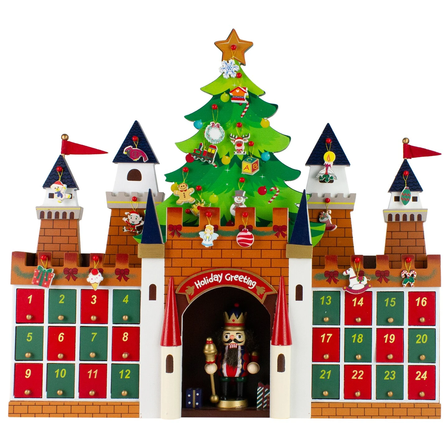 Northlight 20.5" Nutcracker Castle Christmas Advent Calendar Decoration Green 8 Northlight 20.5" Nutcracker Castle Christmas Advent Calendar Decoration Green - Image 6