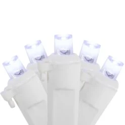 Northlight LED Wide Angle Icicle Christmas Lights - Pure White - 5.5' White Wire - 100ct