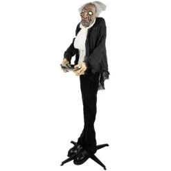 Northlight LED Lighted Animated Butler With Sound Halloween Decoration - 5.5' - Clear Lights Gray -Northlight 1153394178033040352