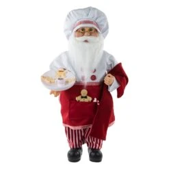 Northlight 16" Chef Santa With Cookies And Napkin Christmas Figure Red