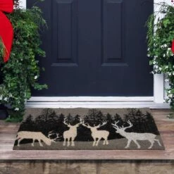 Northlight Natural Coir Rectangular Forest Reindeer Christmas Doormat 18" X 30" Black 11 Northlight Natural Coir Rectangular Forest Reindeer Christmas Doormat 18" X 30" Black -Northlight 1153422313860752032